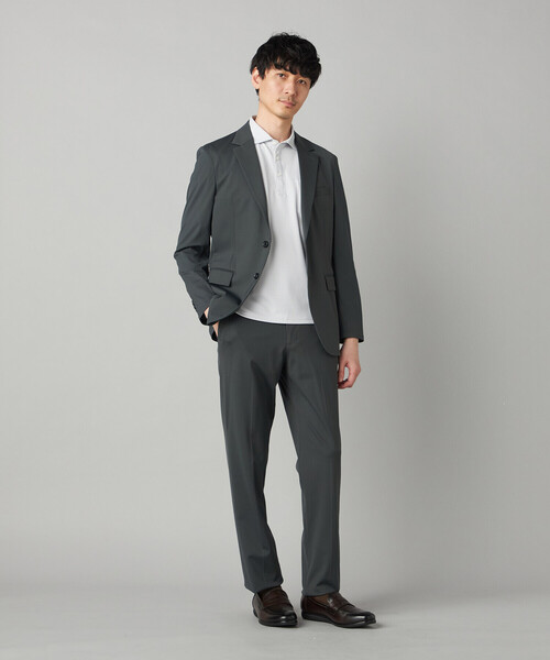COMME CA MEN（コムサメン）の「【抗菌防臭加工】市松ジャカードジャージー ポロシャツ（ポロシャツ・メンズ・ネイビー/ライトグレー・M/L/XL）」の4枚目の写真