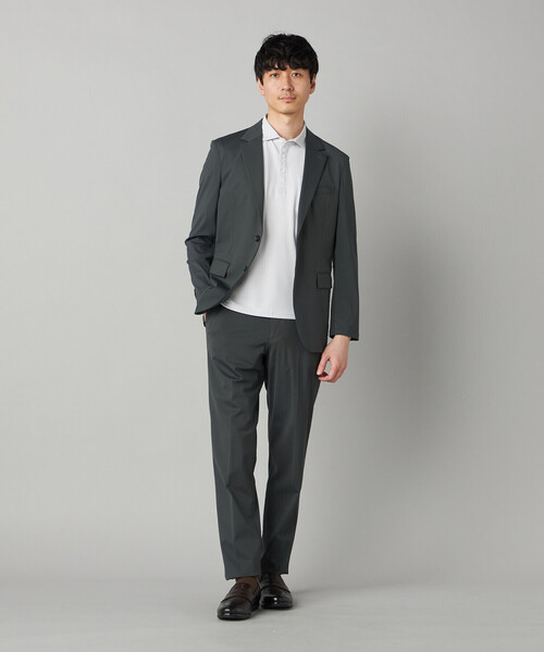 COMME CA MEN（コムサメン）の「【抗菌防臭加工】市松ジャカードジャージー ポロシャツ（ポロシャツ・メンズ・ネイビー/ライトグレー・M/L/XL）」の5枚目の写真