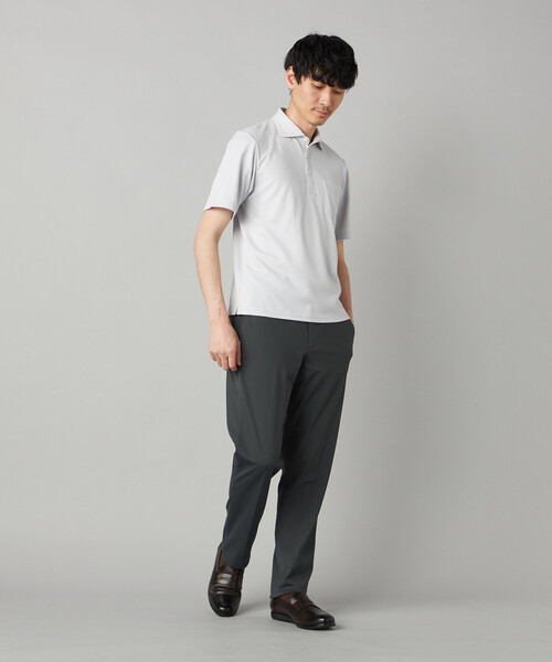 COMME CA MEN（コムサメン）の「【抗菌防臭加工】市松ジャカードジャージー ポロシャツ（ポロシャツ・メンズ・ネイビー/ライトグレー・M/L/XL）」の6枚目の写真