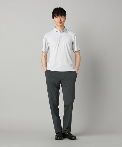 COMME CA MEN（コムサメン）の「【抗菌防臭加工】市松ジャカードジャージー ポロシャツ（ポロシャツ・メンズ・ネイビー/ライトグレー・M/L/XL）」の7枚目の写真
