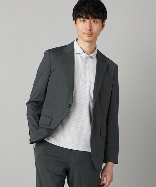 COMME CA MEN（コムサメン）の「【抗菌防臭加工】市松ジャカードジャージー ポロシャツ（ポロシャツ・メンズ・ネイビー/ライトグレー・M/L/XL）」の8枚目の写真
