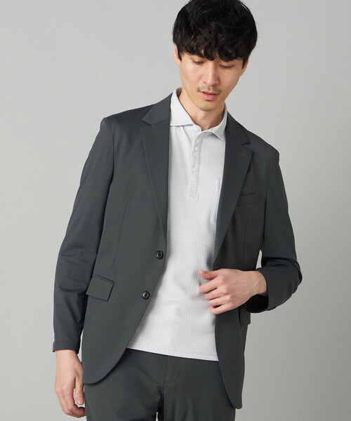 COMME CA MEN（コムサメン）の「【抗菌防臭加工】市松ジャカードジャージー ポロシャツ（ポロシャツ・メンズ・ネイビー/ライトグレー・M/L/XL）」の9枚目の写真