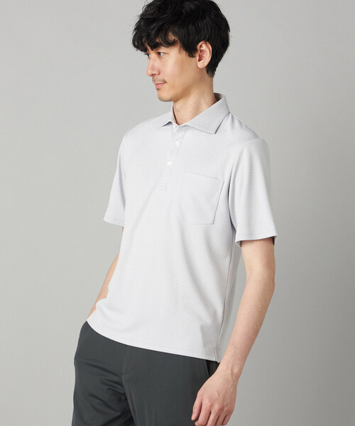 COMME CA MEN（コムサメン）の「【抗菌防臭加工】市松ジャカードジャージー ポロシャツ（ポロシャツ・メンズ・ネイビー/ライトグレー・M/L/XL）」の10枚目の写真
