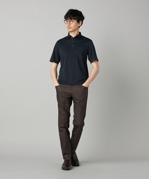 COMME CA MEN（コムサメン）の「【抗菌防臭加工】市松ジャカードジャージー ポロシャツ（ポロシャツ・メンズ・ネイビー/ライトグレー・M/L/XL）」の11枚目の写真