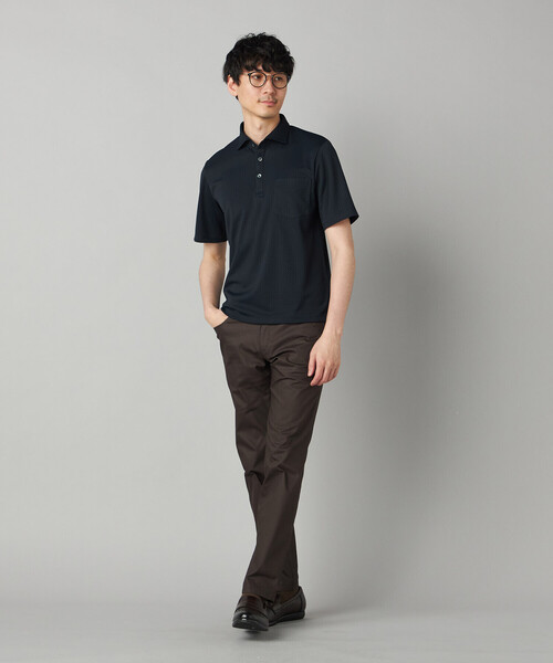 COMME CA MEN（コムサメン）の「【抗菌防臭加工】市松ジャカードジャージー ポロシャツ（ポロシャツ・メンズ・ネイビー/ライトグレー・M/L/XL）」の12枚目の写真