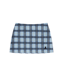 RR CHECK MINI SKIRT - SKY BLUE