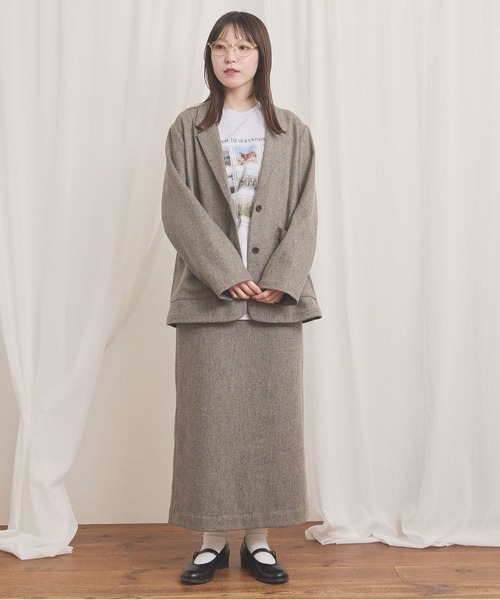 fig London(フィグロンドン)の「WOOL TWEED jacket(テーラードジャケット・レディース・チャコールグレー/グレー・FREE)」の13枚目の写真