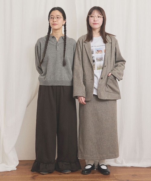 fig London(フィグロンドン)の「WOOL TWEED jacket(テーラードジャケット・レディース・チャコールグレー/グレー・FREE)」の21枚目の写真