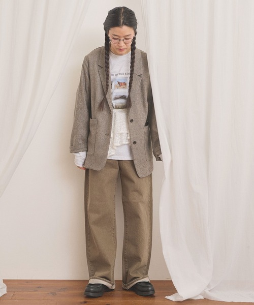 fig London(フィグロンドン)の「WOOL TWEED jacket(テーラードジャケット・レディース・チャコールグレー/グレー・FREE)」の16枚目の写真