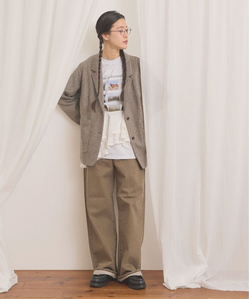 fig London(フィグロンドン)の「WOOL TWEED jacket(テーラードジャケット・レディース・チャコールグレー/グレー・FREE)」の17枚目の写真