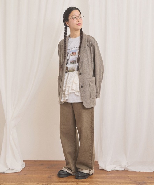 fig London(フィグロンドン)の「WOOL TWEED jacket(テーラードジャケット・レディース・チャコールグレー/グレー・FREE)」の12枚目の写真