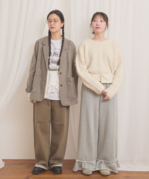 fig London(フィグロンドン)の「WOOL TWEED jacket(テーラードジャケット・レディース・チャコールグレー/グレー・FREE)」の20枚目の写真