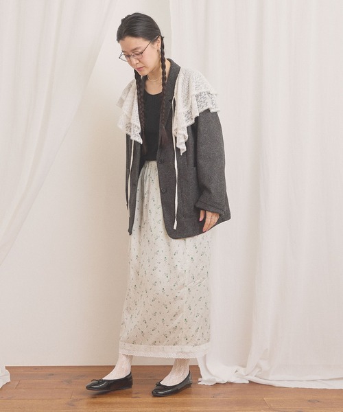 fig London(フィグロンドン)の「WOOL TWEED jacket(テーラードジャケット・レディース・チャコールグレー/グレー・FREE)」の6枚目の写真