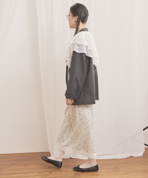 fig London(フィグロンドン)の「WOOL TWEED jacket(テーラードジャケット・レディース・チャコールグレー/グレー・FREE)」の7枚目の写真