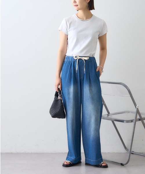 CIAOPANIC TYPY(チャオパニックティピー)の「柔らかストレートデニム(デニムパンツ・レディース・ブルー/サックスブルー・LARGE/MEDIUM/SMALL)」の16枚目の写真