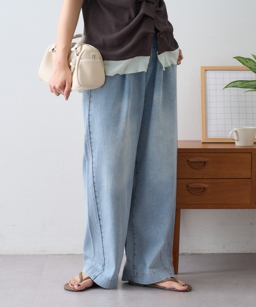 CIAOPANIC TYPY(チャオパニックティピー)の「柔らかストレートデニム(デニムパンツ・レディース・ブルー/サックスブルー・LARGE/MEDIUM/SMALL)」の4枚目の写真