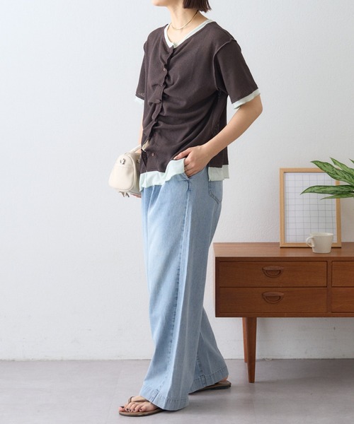 CIAOPANIC TYPY(チャオパニックティピー)の「柔らかストレートデニム(デニムパンツ・レディース・ブルー/サックスブルー・LARGE/MEDIUM/SMALL)」の19枚目の写真