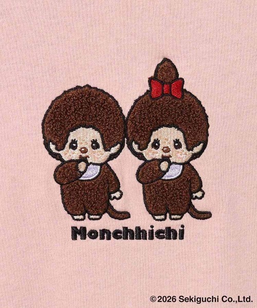 Bleu Bleuet(ブルーブルーエ)の「モンチッチ刺繍Tシャツ(Tシャツ/カットソー・レディース・ピンク/ホワイト・L/M)」の15枚目の写真