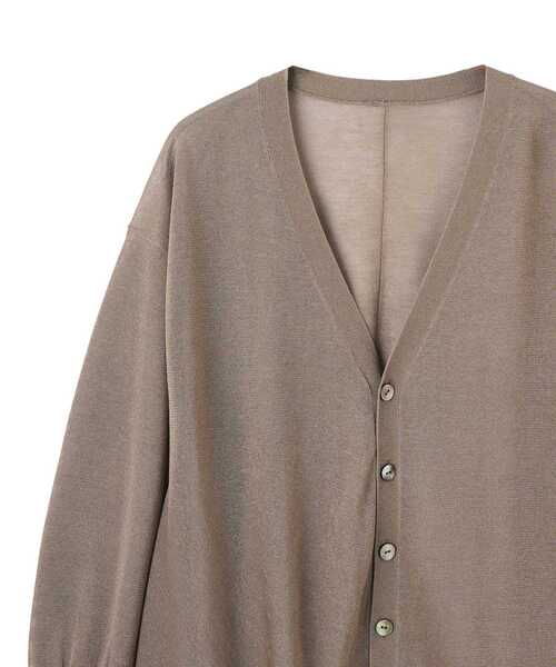 LANVIN en Bleu（ランバンオンブルー）の「シアーアシンメヘムカーディガン（カーディガン/ボレロ・レディース・ブラウン/グリーン/ブラック・38）」の14枚目の写真