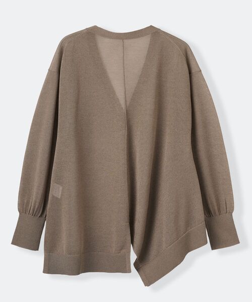 LANVIN en Bleu（ランバンオンブルー）の「シアーアシンメヘムカーディガン（カーディガン/ボレロ・レディース・ブラウン/グリーン/ブラック・38）」の17枚目の写真