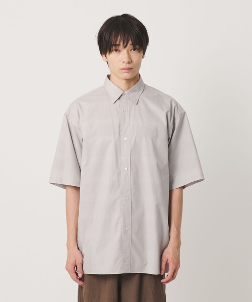 NICE WEATHER(ナイスウェザー)の「<NICE WEATHER>プレーンオーバー ショートスリーブシャツ(シャツ/ブラウス・メンズ・ライトグレー/ネイビー・S/M/L)」の8枚目の写真
