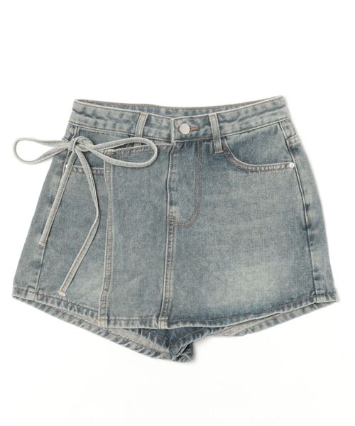 CECIL McBEE(セシルマクビー)の「デニムミニスカパン(デニムパンツ・レディース・ネイビー/サックスブルー・61/64)」の1枚目の写真