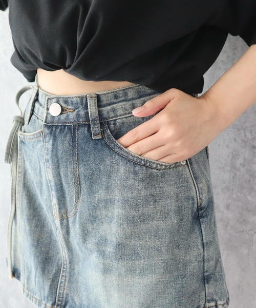 CECIL McBEE(セシルマクビー)の「デニムミニスカパン(デニムパンツ・レディース・ネイビー/サックスブルー・61/64)」の9枚目の写真