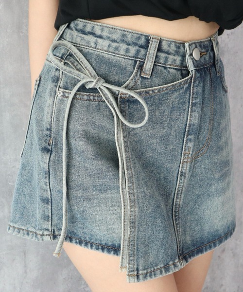 CECIL McBEE(セシルマクビー)の「デニムミニスカパン(デニムパンツ・レディース・ネイビー/サックスブルー・61/64)」の10枚目の写真