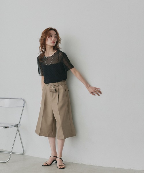 ad thie(アドティエ)の「ドット シアー トップス(Tシャツ/カットソー・レディース・オフホワイト/ブラック・FREE)」の13枚目の写真