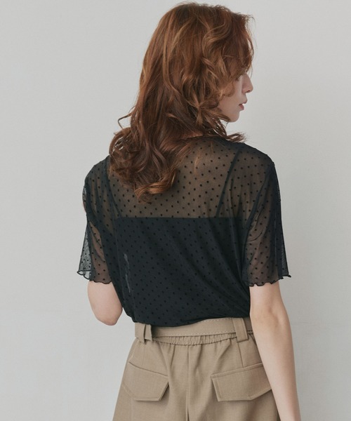 ad thie(アドティエ)の「ドット シアー トップス(Tシャツ/カットソー・レディース・オフホワイト/ブラック・FREE)」の17枚目の写真