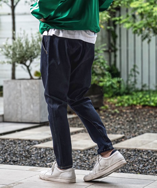 CAMBIO(カンビオ)の「mp15179-Stretch Denim Oval Rib Sarouel Tight Fit Pants サルエルデニムパンツ(A72926cmb)(デニムパンツ・メンズ・ワンウォッシュ/ライトインディゴブルー/ダークインディゴブルー・L/M/S/XL)」の5枚目の写真