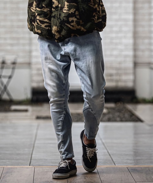 CAMBIO(カンビオ)の「mp15179-Stretch Denim Oval Rib Sarouel Tight Fit Pants サルエルデニムパンツ(A72926cmb)(デニムパンツ・メンズ・ワンウォッシュ/ライトインディゴブルー/ダークインディゴブルー・L/M/S/XL)」の10枚目の写真