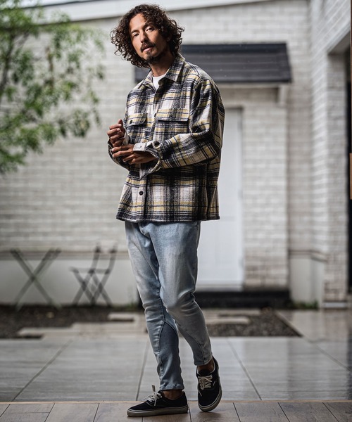 CAMBIO(カンビオ)の「mp15179-Stretch Denim Oval Rib Sarouel Tight Fit Pants サルエルデニムパンツ(A72926cmb)(デニムパンツ・メンズ・ワンウォッシュ/ライトインディゴブルー/ダークインディゴブルー・L/M/S/XL)」の11枚目の写真