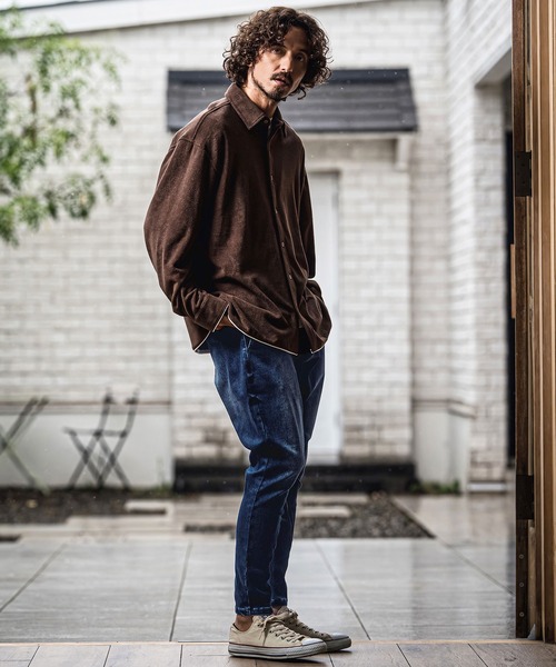 CAMBIO(カンビオ)の「mp15179-Stretch Denim Oval Rib Sarouel Tight Fit Pants サルエルデニムパンツ(A72926cmb)(デニムパンツ・メンズ・ワンウォッシュ/ライトインディゴブルー/ダークインディゴブルー・L/M/S/XL)」の17枚目の写真