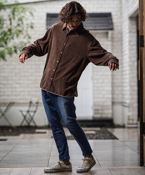 CAMBIO(カンビオ)の「mp15179-Stretch Denim Oval Rib Sarouel Tight Fit Pants サルエルデニムパンツ(A72926cmb)(デニムパンツ・メンズ・ワンウォッシュ/ライトインディゴブルー/ダークインディゴブルー・L/M/S/XL)」の18枚目の写真