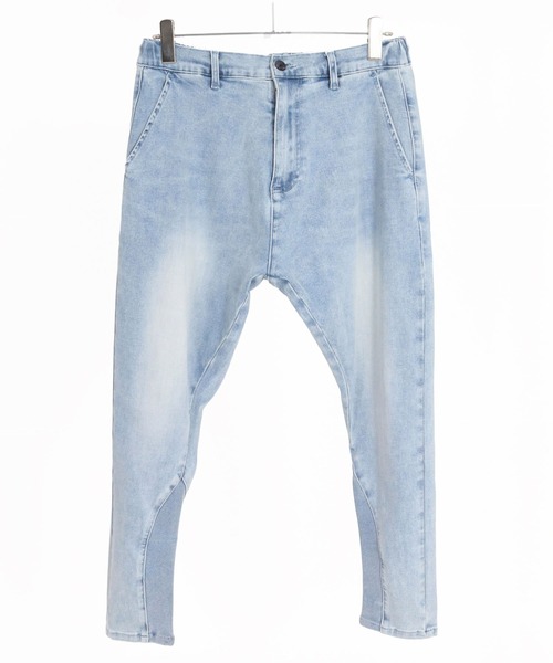 CAMBIO(カンビオ)の「mp15179-Stretch Denim Oval Rib Sarouel Tight Fit Pants サルエルデニムパンツ(A72926cmb)(デニムパンツ・メンズ・ワンウォッシュ/ライトインディゴブルー/ダークインディゴブルー・L/M/S/XL)」の19枚目の写真