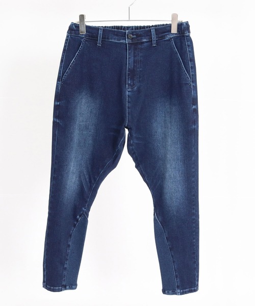 CAMBIO(カンビオ)の「mp15179-Stretch Denim Oval Rib Sarouel Tight Fit Pants サルエルデニムパンツ(A72926cmb)(デニムパンツ・メンズ・ワンウォッシュ/ライトインディゴブルー/ダークインディゴブルー・L/M/S/XL)」の20枚目の写真