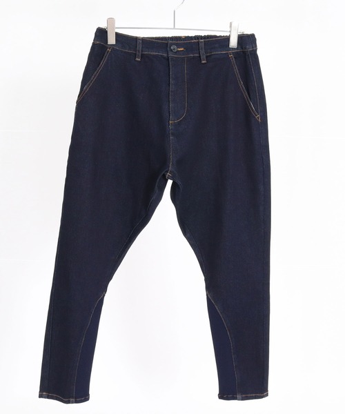 CAMBIO(カンビオ)の「mp15179-Stretch Denim Oval Rib Sarouel Tight Fit Pants サルエルデニムパンツ(A72926cmb)(デニムパンツ・メンズ・ワンウォッシュ/ライトインディゴブルー/ダークインディゴブルー・L/M/S/XL)」の21枚目の写真