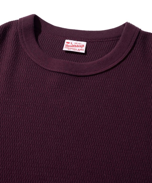 Healthknit(ヘルスニット)の「【Healthknit】Thermal King Raschel Honeycomd Crewneck L/S / サーマルキングラッセルハニカムクルーネック(Tシャツ/カットソー・メンズ・ナチュラル/パープル/チャコールグレー・LARGE/MEDIUM/X-LARGE)」の10枚目の写真
