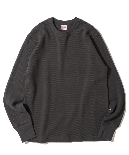 Healthknit(ヘルスニット)の「【Healthknit】Thermal King Raschel Honeycomd Crewneck L/S / サーマルキングラッセルハニカムクルーネック(Tシャツ/カットソー・メンズ・ナチュラル/パープル/チャコールグレー・LARGE/MEDIUM/X-LARGE)」の4枚目の写真
