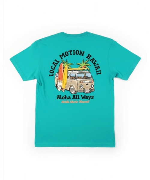 LOCALMOTION HAWAII(ローカルモーション ハワイ)の「サーフバス柄サガラ刺繍Tシャツ(Tシャツ/カットソー・メンズ・グリーン/ホワイト/チャコールグレー・SMALL/MEDIUM/LARGE/X-LARGE)」の3枚目の写真