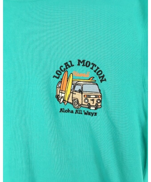 LOCALMOTION HAWAII(ローカルモーション ハワイ)の「サーフバス柄サガラ刺繍Tシャツ(Tシャツ/カットソー・メンズ・グリーン/ホワイト/チャコールグレー・SMALL/MEDIUM/LARGE/X-LARGE)」の8枚目の写真