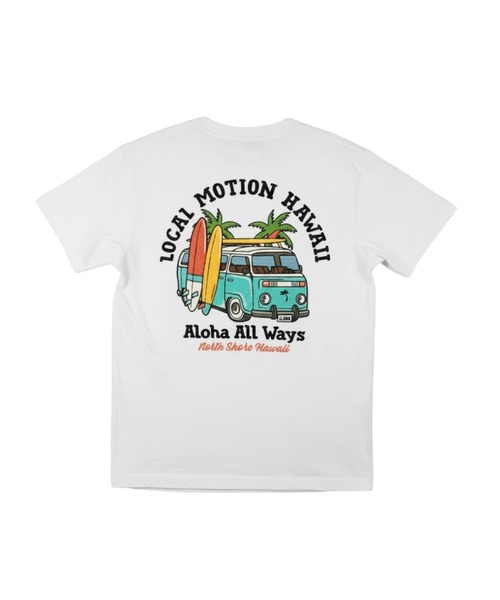 LOCALMOTION HAWAII(ローカルモーション ハワイ)の「サーフバス柄サガラ刺繍Tシャツ(Tシャツ/カットソー・メンズ・グリーン/ホワイト/チャコールグレー・SMALL/MEDIUM/LARGE/X-LARGE)」の5枚目の写真