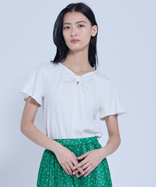 TOCCA(トッカ)の「RIBBON BOND Tシャツ(Tシャツ/カットソー・レディース・ホワイト系/ピンク系/ブラウン系・SMALL/MEDIUM)」の1枚目の写真