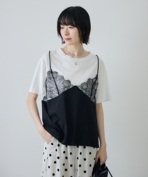 レースキャミドッキングTシャツ