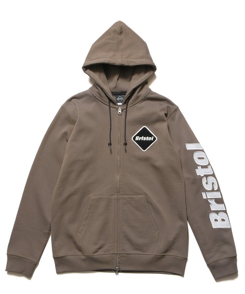 F.C.Real Bristol(エフシーレアルブリストル)の「SLEEVE LOGO ZIP-UP SWEAT HOODIE(パーカー・メンズ・グレイッシュベージュ/カモフラージュ/ブラック/ピンク・X-LARGE/LARGE/SMALL/MEDIUM/XX-LARGE)」の1枚目の写真