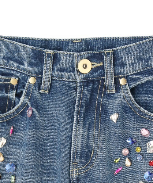 JENNE（ジェンヌ）の「手刺繍マルチカラービジューデニム（デニムパンツ・レディース・ブルー系その他・SMALL/MEDIUM）」の15枚目の写真