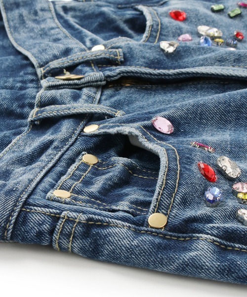 JENNE（ジェンヌ）の「手刺繍マルチカラービジューデニム（デニムパンツ・レディース・ブルー系その他・SMALL/MEDIUM）」の17枚目の写真