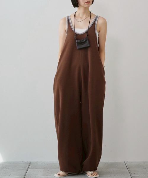 TODAYFUL（トゥデイフル）の「[TODAYFUL/トゥデイフル] バイカラー コットンロンパース（サロペット/オーバーオール・レディース・ブラウン/ネイビー・36）」の3枚目の写真