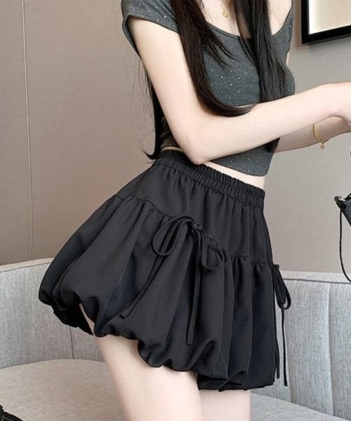 Beststore（ベストストア）の「リボン付き バブルバルーンスカート ミニスカート 裏地パンツ付き（スカート・レディース・ブラック/ホワイト・FREE）」の13枚目の写真